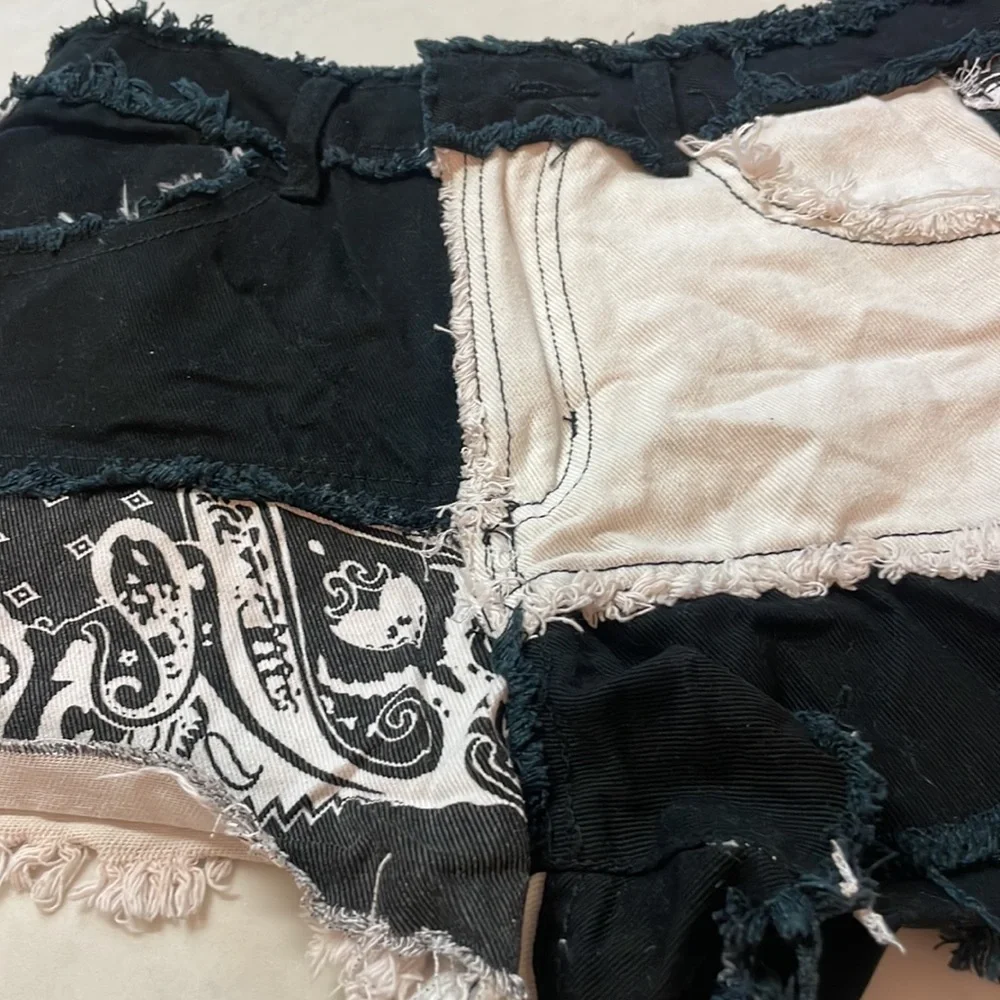 Black & White Jean Shorts Patchwork Size Medium $15 Taylor Swift